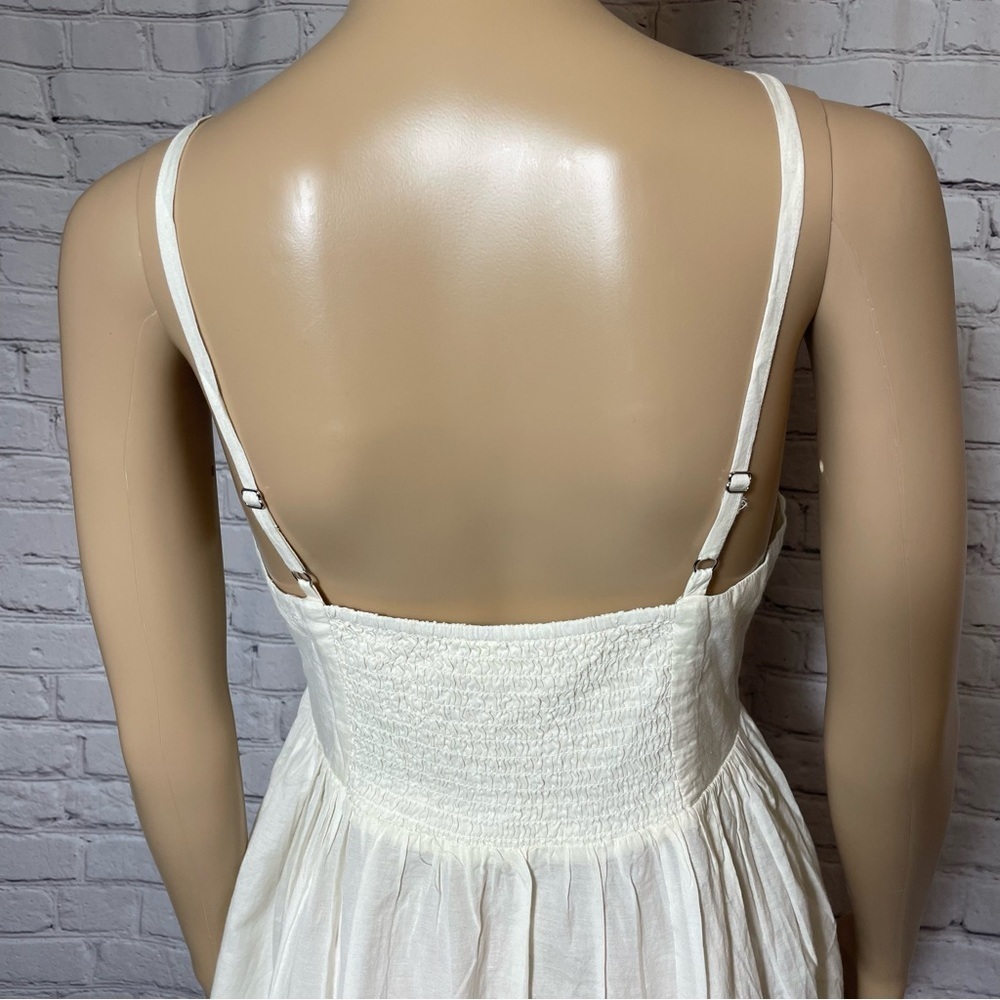 New Free People Ivory Cotton Embroidered Slip Dress Size M - Picture 10 of 11